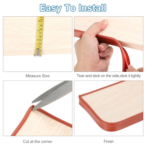 PATIKIL TPE U-Shape Edge Banding, 7/8 Inch x 9.8ft Self Adhesive Flexible Veneer Edging Trim Furniture Edge Protector for Shelf Cabinet Table Repair Restoration, Grey - size: 9.8Ft x 0.87"
