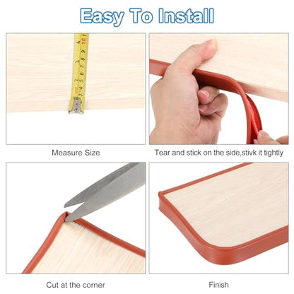 PATIKIL TPE U-Shape Edge Banding, 7/8 Inch x 9.8ft Self Adhesive Flexible Veneer Edging Trim Furniture Edge Protector for Shelf Cabinet Table Repair Restoration, Grey - size: 9.8Ft x 0.87"