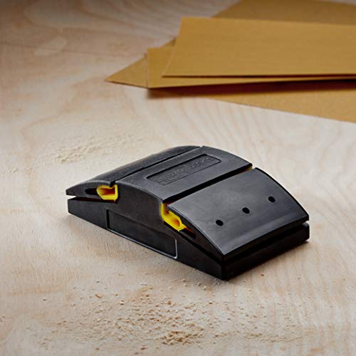 Amazon Basics 5.1" Rubber Sanding Block for Wet or Dry Sanding, Easy to Use, Black/Yellow