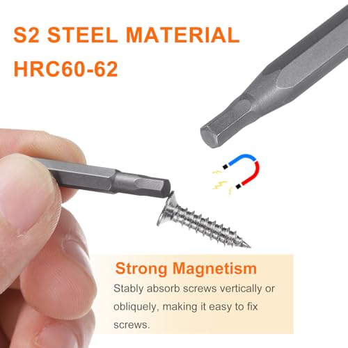 HARFINGTON 3pcs H2.5 Hex Screwdriver Bit 5/32" Hex Shank 28mm Length - size: H2.5