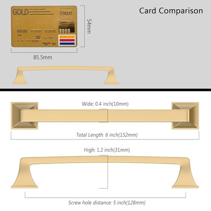 Amerdeco 10 Pack Champagne Bronze Cabinet Pulls - 5 Inch(128mm) Hole Center Cabinet Hardware for Bathroom & Dresser - color: Champagne Bronze, size: 5" hole center