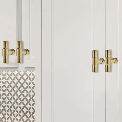 10 Pack Brushed Gold Cabinet Knobs, 2 Inch(50mm) Satin Brass Cabinet Handles Kitchen Hardware for Cabinets and Drawer Pulls - color: Brushed Gold/Brass, size: 2"(50mm) hole center