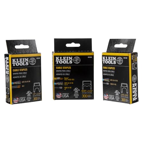 Klein Tools 450-100 Heavy Duty Stapler for Voice, Data, Video and Nonmetallic Sheathed Cable Fits 1/4-, 5/16-, and 19/32-Inch Staples