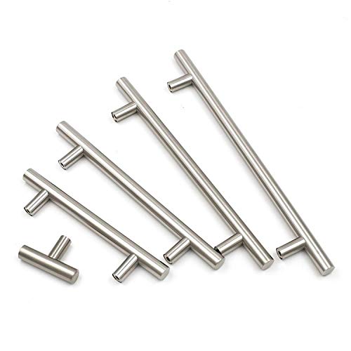 Goldenwarm 10 Pack Brushed Nickel Cabinet Knobs T Bar Knobs, 2Inch - color: ‎Brushed Stainless Steel