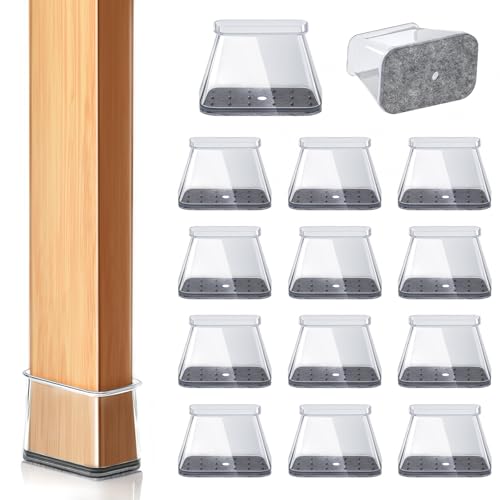 32 Pcs Chair Leg Protectors Rectangular for Hardwood Floors - color: Clear-32pcs, size: Rectangular M