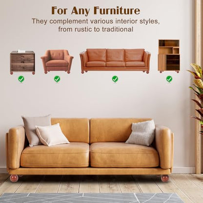 4 Inch Wooden Sofa Legs Set of 4 Walnut Wood Round Sofa Legs with Mounting Plate Screws Solid Wood Furniture Feet for Couch Bed Cabinet Bookcase Ottoman - color: Walnut