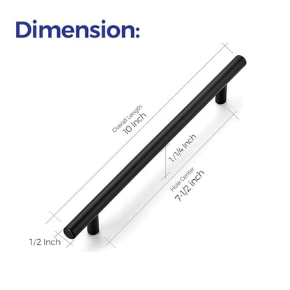 Ravinte Cabinet Pulls,10" Length,7-1/2" Hole Center,Matte Black,5 Pack - color: Matte Black