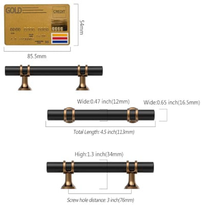 Amerdeco 10 Pack Champagne Bronze and Matte Black Cabinet Pulls 3 Inch(76MM) Hole Centers Kitchen Cabinet Handles Cabinets Hardware Drawer Pulls ZH0058 - color: Champagne Bronze Black, size: 3"/76MM Hole Center