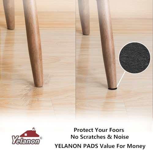 Felt Furniture Pads for Hardwood Floors Felt Pads for Chair Legs Yelanon - size: 24 pcs Black Square