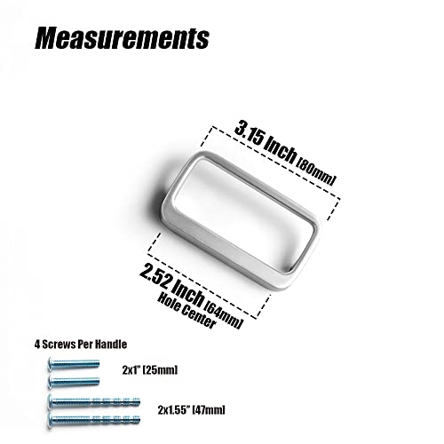 Goo-Ki Brushed Nickel Cabinet Pulls with 2.5'' Hole Center(64mm),Modern Zinc Alloy Drawer Pulls for Drawer,Wardrobe,Cupboard,6 Pack - color: Brushed Nickel, size: 2.5'' HOLE CENTERS