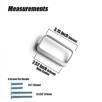 Goo-Ki Brushed Nickel Cabinet Pulls with 2.5'' Hole Center(64mm),Modern Zinc Alloy Drawer Pulls for Drawer,Wardrobe,Cupboard,6 Pack - color: Brushed Nickel, size: 2.5'' HOLE CENTERS