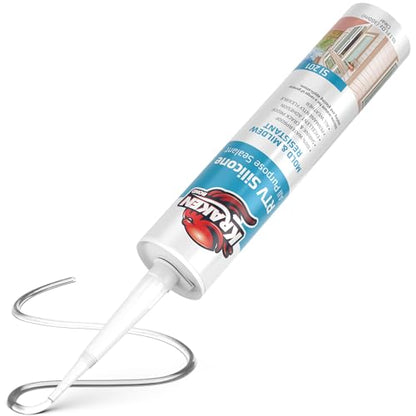 Kraken Bond RTV Silicone Sealant Clear (2 x 10.1 fl.oz.)%100 Waterproof Silicone Caulk Kitchen and Bathroom, All Purpose, Window Caulking Sealant Outdoor, RV, 2 Pack - color: Clear, size: 2 Pack