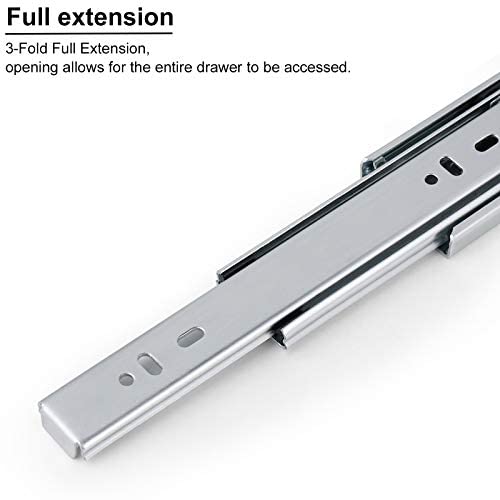 Knobonly 4 Pairs 12 Inch Drawer Slides, Soft Close Ball Bearing Full Extension Side Mount Bulk Pack Glides for Multi Drawer Upgrade, 100lb Load Capacity, Made of Cold Rolled Steel - size: 12 Inch, style: Soft Close - 4 Pairs
