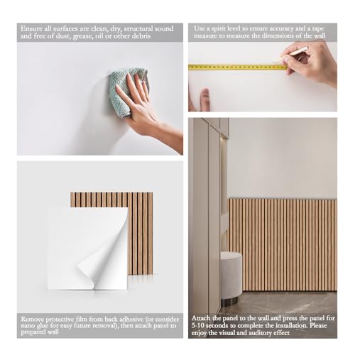ArtVivid 6 Pack Large Acoustic Panels, Sound Proof Foam Panels for Walls - color: Natural Walnut, size: 24"×24"(6pcs)
