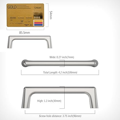 Amerdeco 10 Pack Brushed Satin Nickel Cabinet Pulls 3.75" - color: Brushed Satin Nickel, size: 3.75" hole center
