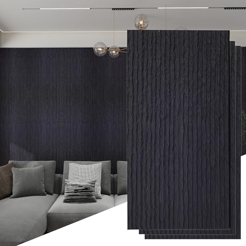 KASARO 3D Faux Stone PU Wall Panels, 3 Pack Flowstone Black - color: FlowStone White