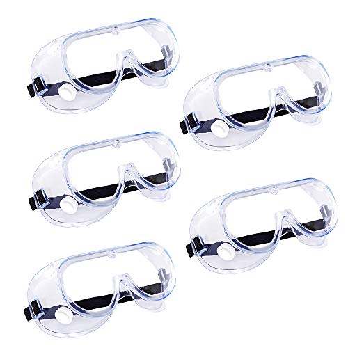5 Pack Safety Goggles, Protective Safety Glasses, Soft Crystal Clear Eye Protection - Perfect for Construction, Shooting, Industrial, and More - color: Clear 5 Pack