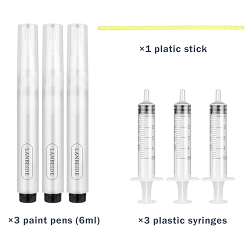 LANBEIDE Refillable Touch Up Paint Pens, 3Pcs Paint Brush Pens for Walls Repair, Furniture Repair Kit for Drywall, Wood Floors, Cabinets, Windows, Doors, Desks 6ML - size: 1 Count (Pack of 3)