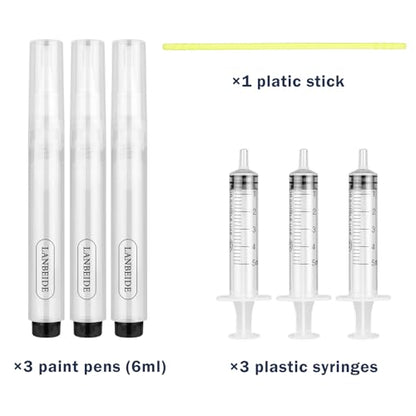 LANBEIDE Refillable Touch Up Paint Pens, 3Pcs Paint Brush Pens for Walls Repair, Furniture Repair Kit for Drywall, Wood Floors, Cabinets, Windows, Doors, Desks 6ML - size: 1 Count (Pack of 3)