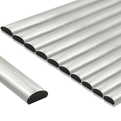 STICKGOO 10-Pack Peel and Stick Trim for Backsplash Tile Edge, 12" Tile Edge Trim Self-Adhesive Liner for Corner Decor in Silver - color: Silver