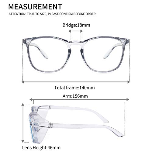 Alsenor Safety Glasses Anti Fog Goggles Protective Eyewear Blue Light Blocking Anti Dust UV Protection Glasses For Men Women (2 Pack (Blue + Clear)) - color: 2 Pack (Blue + Clear)