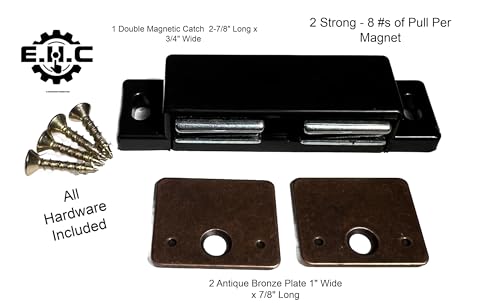 Double Door Cabinet/Furniture / 2 Door/Magnetic Catch – 8#s of Pull per Magnets / 1 Double Magnetic Catch and 2 Plates/All Hardware Included by E.H.C.
