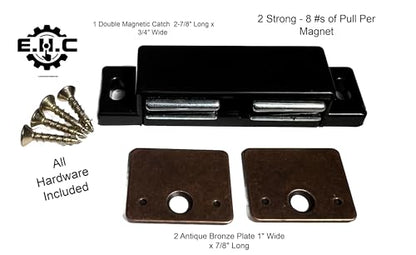 Double Door Cabinet/Furniture / 2 Door/Magnetic Catch – 8#s of Pull per Magnets / 1 Double Magnetic Catch and 2 Plates/All Hardware Included by E.H.C.