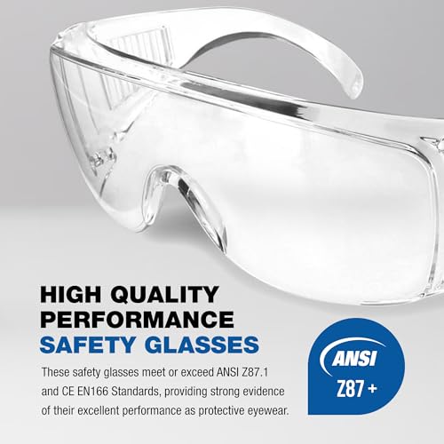 RUGGED BLUE Visitor Safety Glasses For Men & Women | Ansi Z87 Certified Safety Glasses For Shooting Range | Anti-Scratch