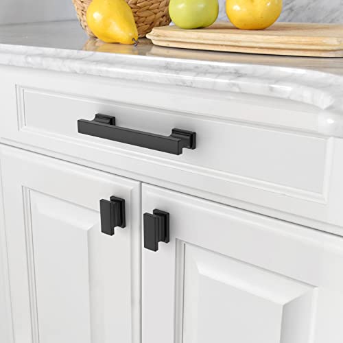 Asidrama 20 Pack 3.75 inch Matte Black Kitchen Cabinet Handles - color: Matte Black, size: 3.75" Hole Center, style: 20 Pack
