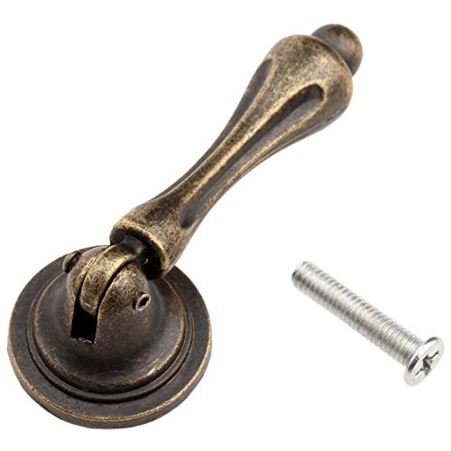 dophee Antique Cabinet Knobs Pendant Drop Pulls with Screws, 2.44"x 0.94" - size: 1 Piece