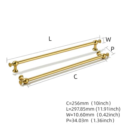 khtumeware 5-Pack 10-Inch(256mm) Vibrant Brushed Moderne Brass Cabinet Pulls - color: Vibrant Brushed Moderne Brass, size: 10"(256mm) Hole Center