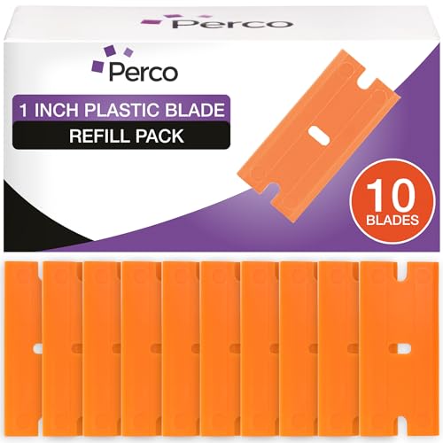 Perco Plastic Scraper Blade Refills - 1.5" Double-Edged - 10 Blades Per Box - size: Blade Refill
