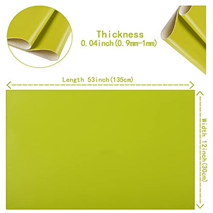 HGUAN Smooth Solid Color Grass Green Faux Leather 12"X53"(30cmX135cm),Faux Leather Sheets Roll Very Suitable for Making Crafts, Leather Earrings, Bows,Sewing (Grass Green) - color: Grass Green