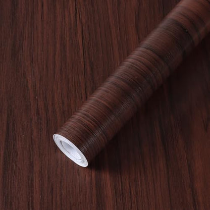 Timeet Wood Peel and Stick Wallpaper Reddish Brown Wood Grain Contact Paper Self Adhesive Removable Waterproof Vinyl Film Wooden Wallpaper for Countertops Cabinets Furniture Desk Walls 17.7"x 200" - color: Reddish Brown, size: 17.7" x 200"