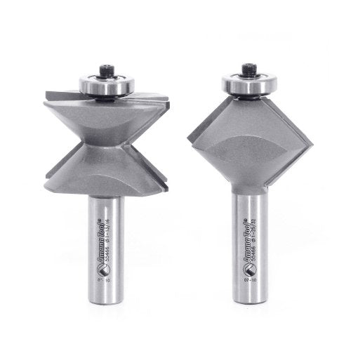 Amana Tool - 55466 2Piece Carbide Tipped Edge Banding 90 Deg x 1-25/32 Dia x 1-1/32 x 1/2 - size: 90 Deg x 1-25/32 Dia x 1-1/32 x 1/2