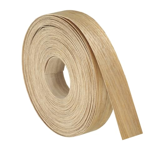 uxcell 1 Inch x 49ft Wood Veneer Edge Banding, Pre-Glued Flexible Ash Edging Strips, Iron on with Hot Melt Adhesive Wood Tape for Cabinet Repair and Furniture Restoration - size: 1 Inch x 49ft