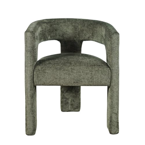 Jofran Gwen Jacquard Upholstered Accent Chair, Modern Luxury Plush Sculptural Armchair for Dining Room or Living Room, Chairs Living Room, Forest, Single Chair - color: Forest, size: Single Stool