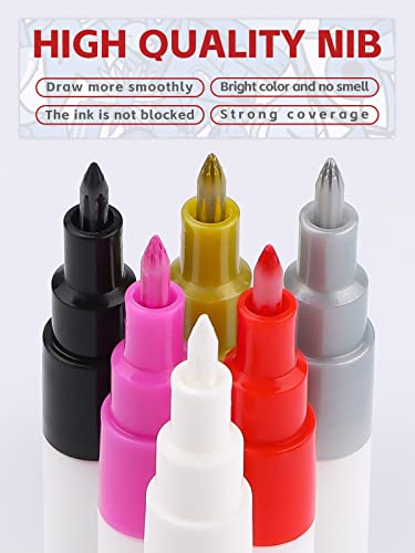 Kalolary Nail Art Pens Set 6 Color 3D Nail Art Makers - color: 6 Color
