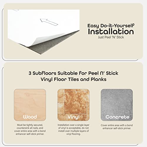 Nexus Self Adhesive 12-Inch Vinyl Floor Tiles, 20 Tiles, 12 x 12 in - color: Salt N Pepper Granite, style: Marble look