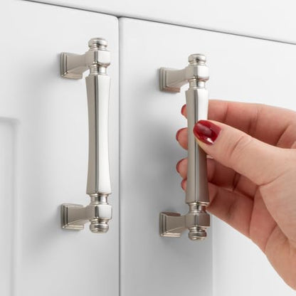 3 Inch Brushed Nickel Cabinet Pulls 10 Pack French Style P2501 - color: Brushed Nickel, size: 3 Inch Hole Centers
