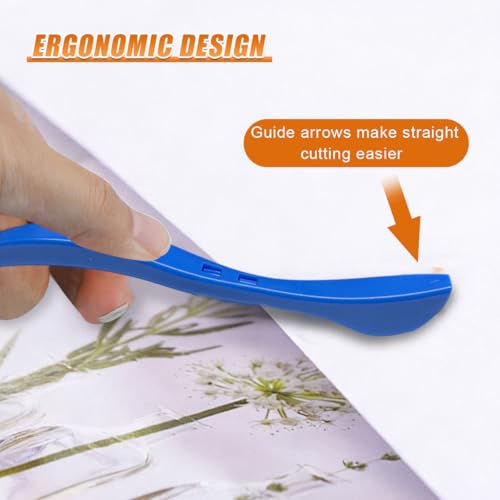 3PCS Car Wrapping Paper Cutter with 10 Replaceable Blades (Blue) - color: Blue