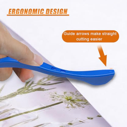3PCS Car Wrapping Paper Cutter with 10 Replaceable Blades (Blue) - color: Blue