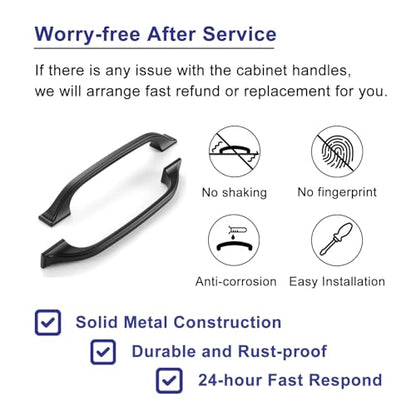 5 Inch Matte Black Cabinet Pulls Arch Drawer Handles 10 Pack P2409 - color: Black, size: 5" Hole Centers-10 Pcs