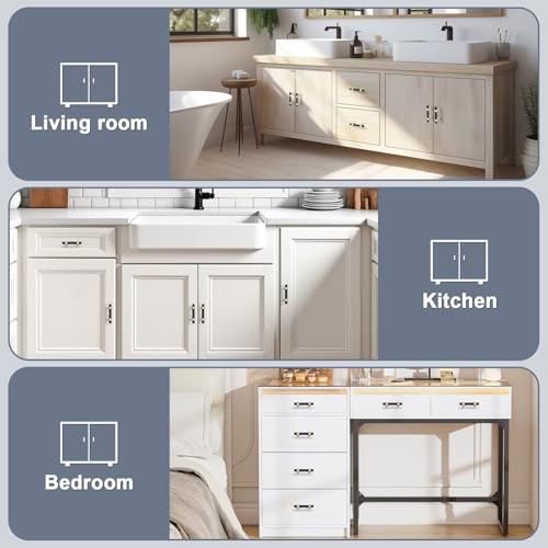 Black & Champagne Cabinet Pulls 2.5 Inch Hole Centers T Bar 10 Pack - color: Black with Champagne Gold Base, size: Hole Centers: 2.5inch