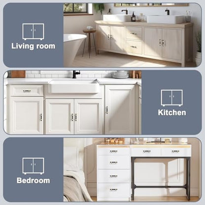 Black & Champagne Cabinet Pulls 2.5 Inch Hole Centers T Bar 10 Pack - color: Black with Champagne Gold Base, size: Hole Centers: 2.5inch