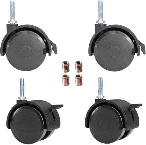 AAGUT 2" Swivel Stem Casters, Caster Wheels Threaded 5/16"-18x1, 4 Pack - size: 5/16" - 18 x1" Stem