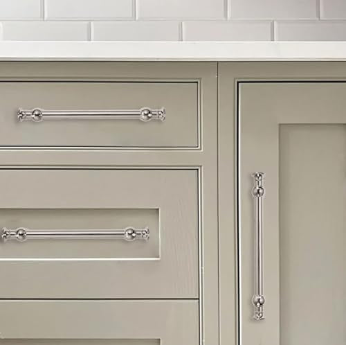 2 Pack 3 Inch Hole Center Polished Nickel Cabinet Pulls-Heavy Duty Solid Cabinet Handles Suitable for Cabinets, Dressers, Kitchens and Bathroom cabinets - color: Polished Nickel, size: 3 Inch hole center, style: 2-Pack