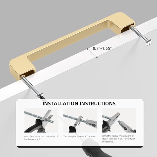 Brushed Gold Cabinet Pulls 3-3/4" Gold Cabinet Handles 10 Pack - color: Brushed Gold, size: 3-3/4 Inch (96 mm) Hole Centers