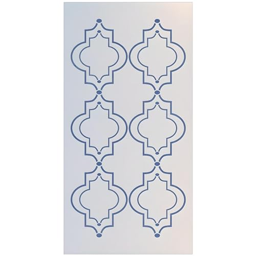 Moroccan Wall Pattern Stencil - 20" x 10.5" Geometric DIY Art & Craft Reusable Sturdy Flexible Painting Template 10 mil Plastic Mylar Wall Floor Tile Craft Stencils - The Artful Stencil