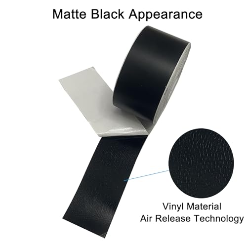 Matte Black Vinyl Tape for Black Out Chrome Delete Window Trim, Matte Black Vinyl Wrap Roll, Self-Adhesive Car Chrome Door Trim Delete Tape DIY Film with Tool Kit (1 inches x 30 feet) - size: 1 inches x 30 feet